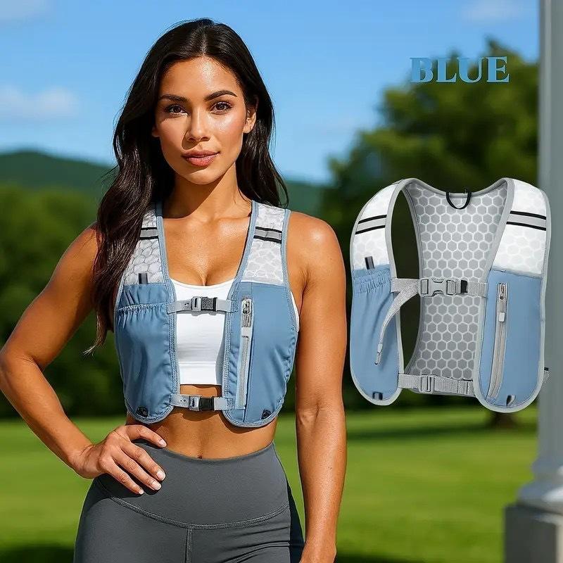 Running Water Bottle Storage Vest Lightweight Running Vest Reflective Hydration Water Chest Pack With Phone Holder