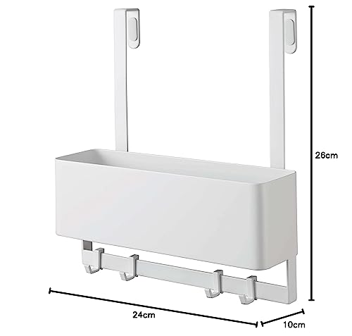 Yamazaki Smart Schuhschrank Tür Aufbewahrungsregal mit Haken, Weiß, ca.. 24cm B x 10cm T x 26cm H (Bei Verwendung von Türhaken/ohne mitgelieferte Haken), Umbr