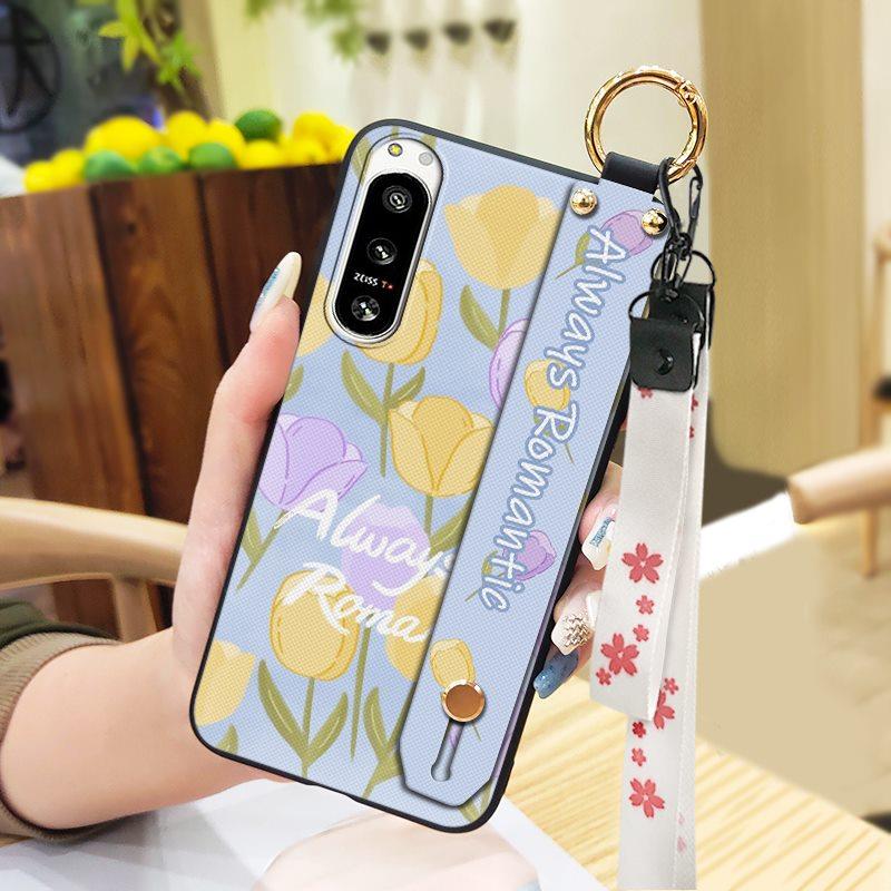 Protective Phone Holder Phone Case For Sony Xperia5 IV Kickstand Dirt-resistant Lanyard Back Cover Waterproof Soft Case