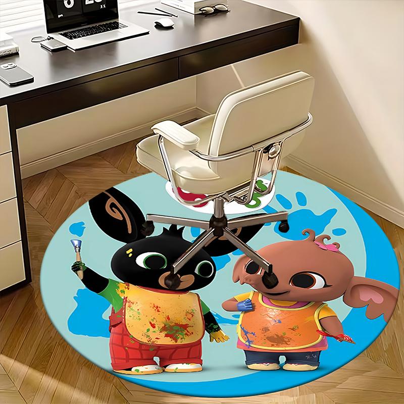 Bing Bunny,Painting Supplies Chair Mat Round Rug Office Carpet, Machine Washable, Non Slip, Suitable for Living Rooms, Bedrooms