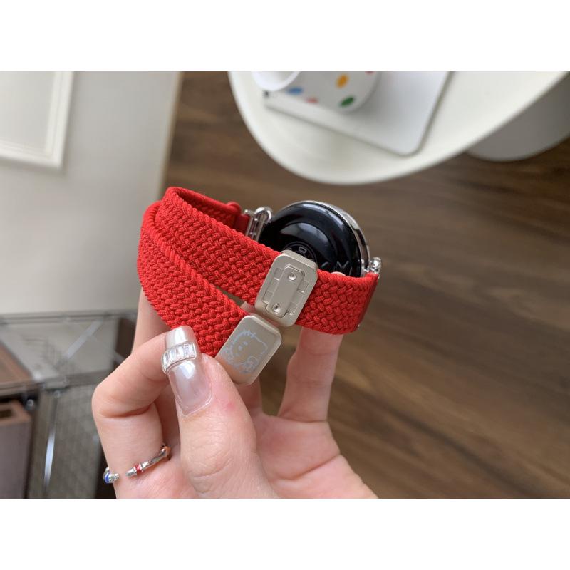

Compatible Huawei GT654 & Xiaomi 9 Pro Woven Magnetic Buckle Watch Strap, Cute KT Cat Design, Apple S11. Huawei GT6 46mm