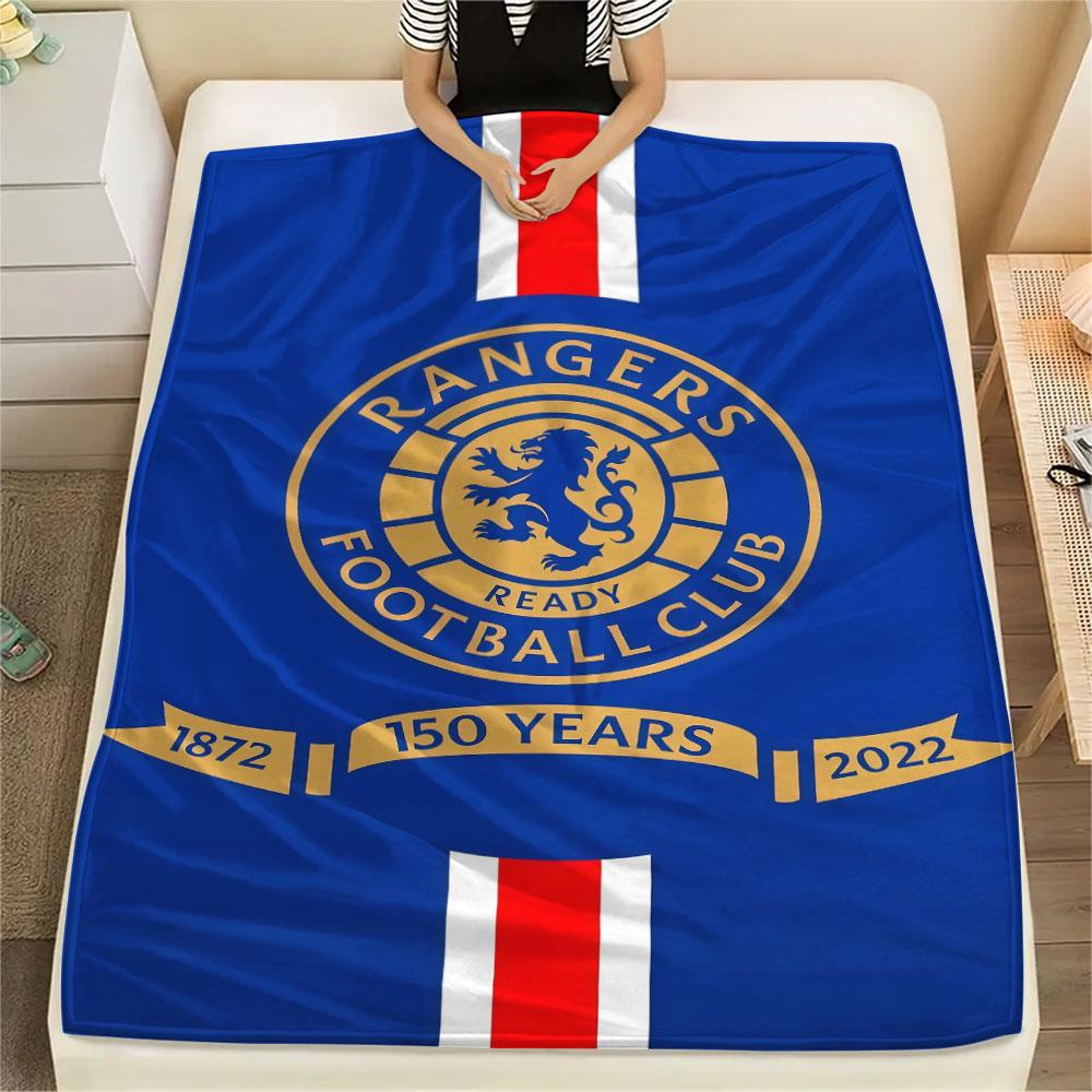 Rangers FC Printed Flannel Blanket, soft throw for bedroom sofa, washable, Christmas present, great gift.