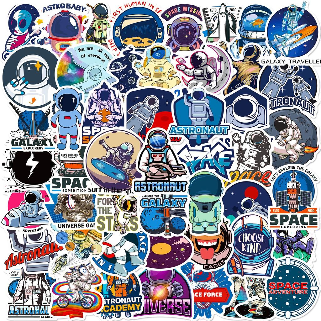 50 Space Planet Astronaut Stickers NASA Fantasy Space Astronaut Stickers Space Station