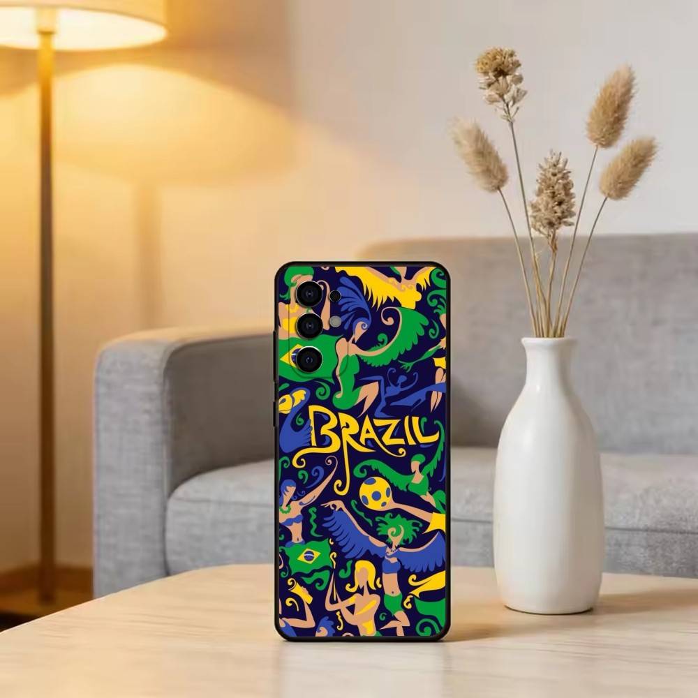 B-Brazil B-Brazilian Flag Phone Case For Samsung S25,S24,S21,S22,S23,S30,Ultra,S20,Plus,Fe,Soft Silicone Black Cover