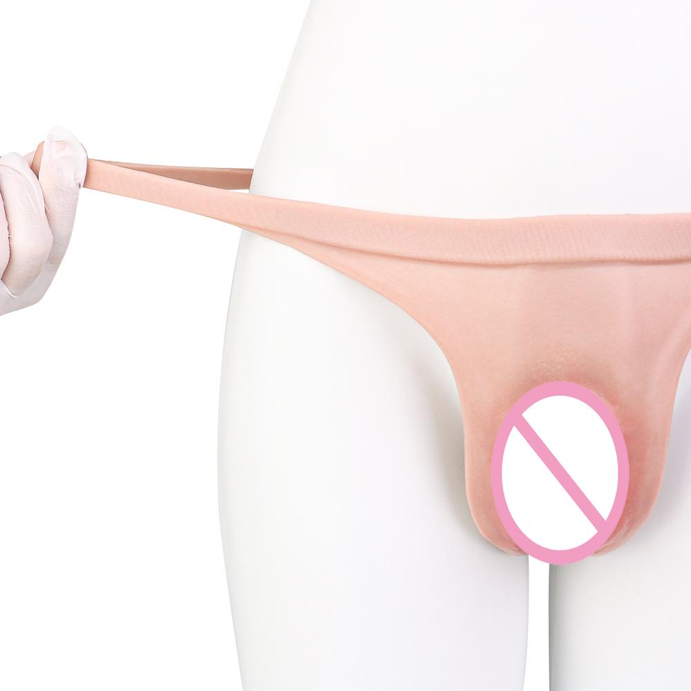 Soft Crossdresser Silicone Panties Adult Sex Toys Transgender Underwear Lifelike Vaginal Sexy Thong for Man Woman Gay Pleasure
