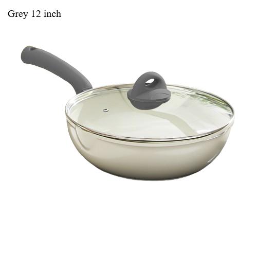 

Керамическая антипригарная сковорода DONNOR с крышкой, 3,6 кварты, индукционная сковорода, антипригарные кастрюли и сковородки с силиконовой ручкой