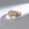 Bagues Croisées Personnalité Double Zircon Or 585 Couleur Fête de Mariage Bijoux de Luxe pour Femmes Accessoires Gothiques