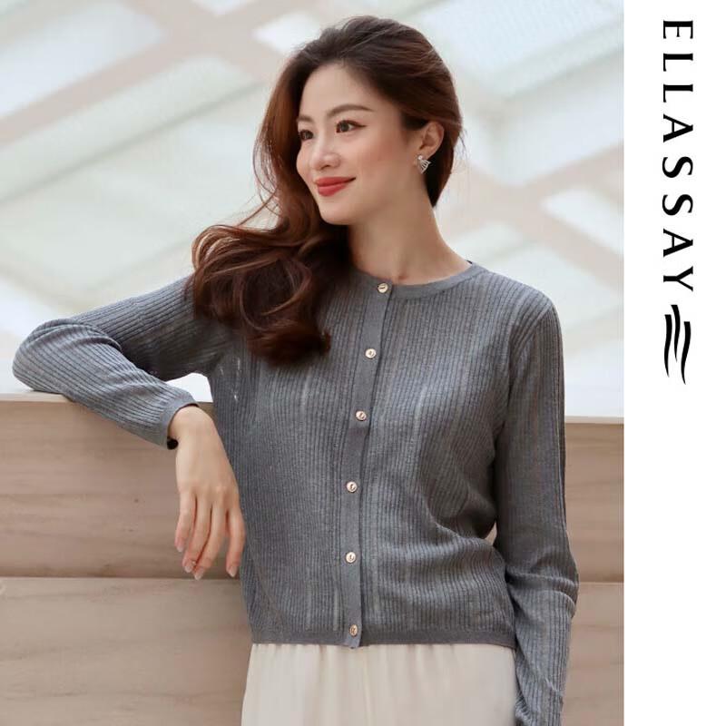 ELLASSAY Women's Hollow-Out Slim Knit Sweater