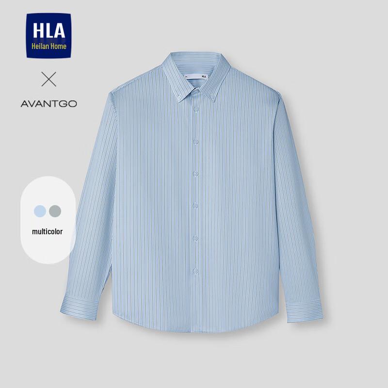 Мужская повседневная рубашка в полоску с длинным рукавом HLA M