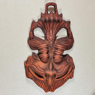 Nazar Battu in metallo con Naag Ganesha per protezione dal malocchio e Nazar Suraksha, Maschera Suraksha Kawach