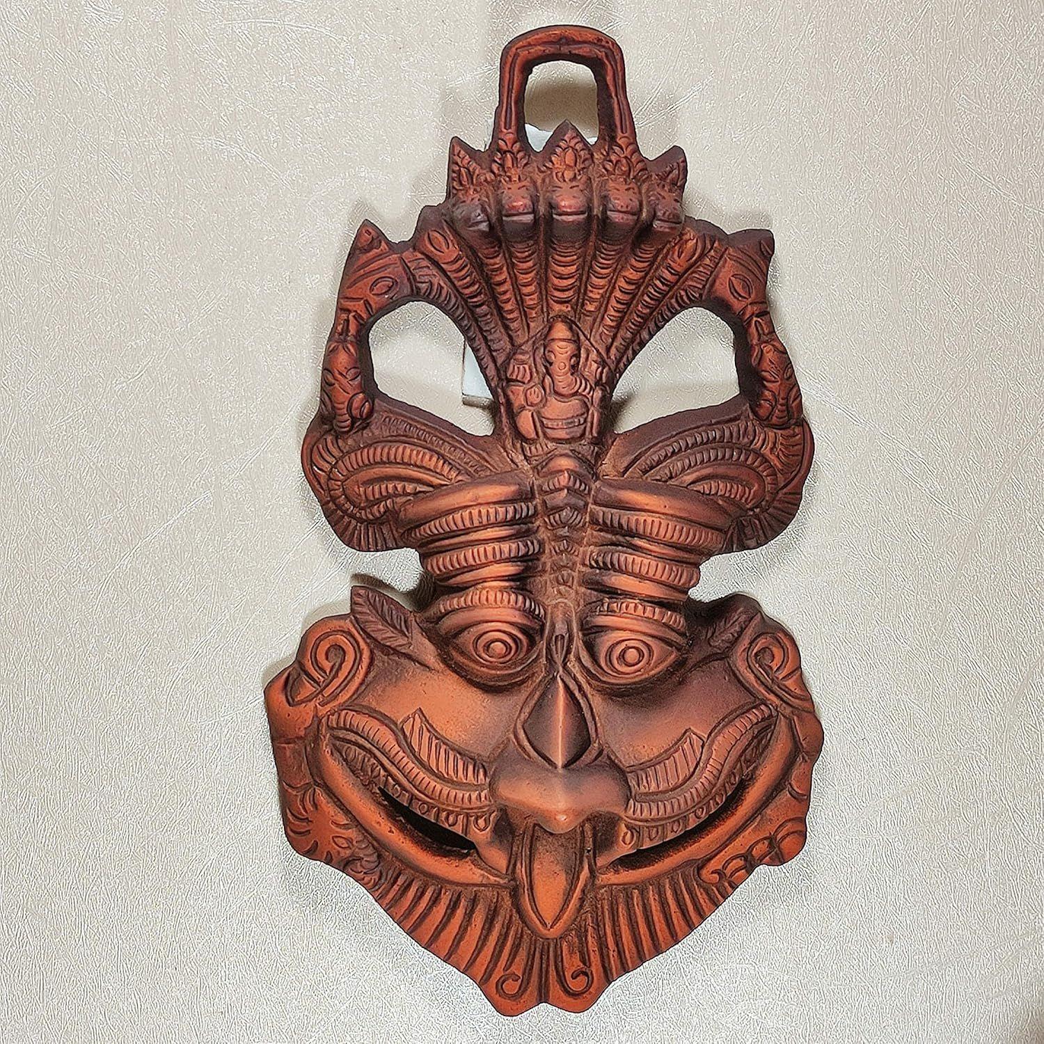 

Металлический Назар Батту с Наагом Ганешей для защиты от сглаза и Назар Суракша, Маска Суракша Кавач медный