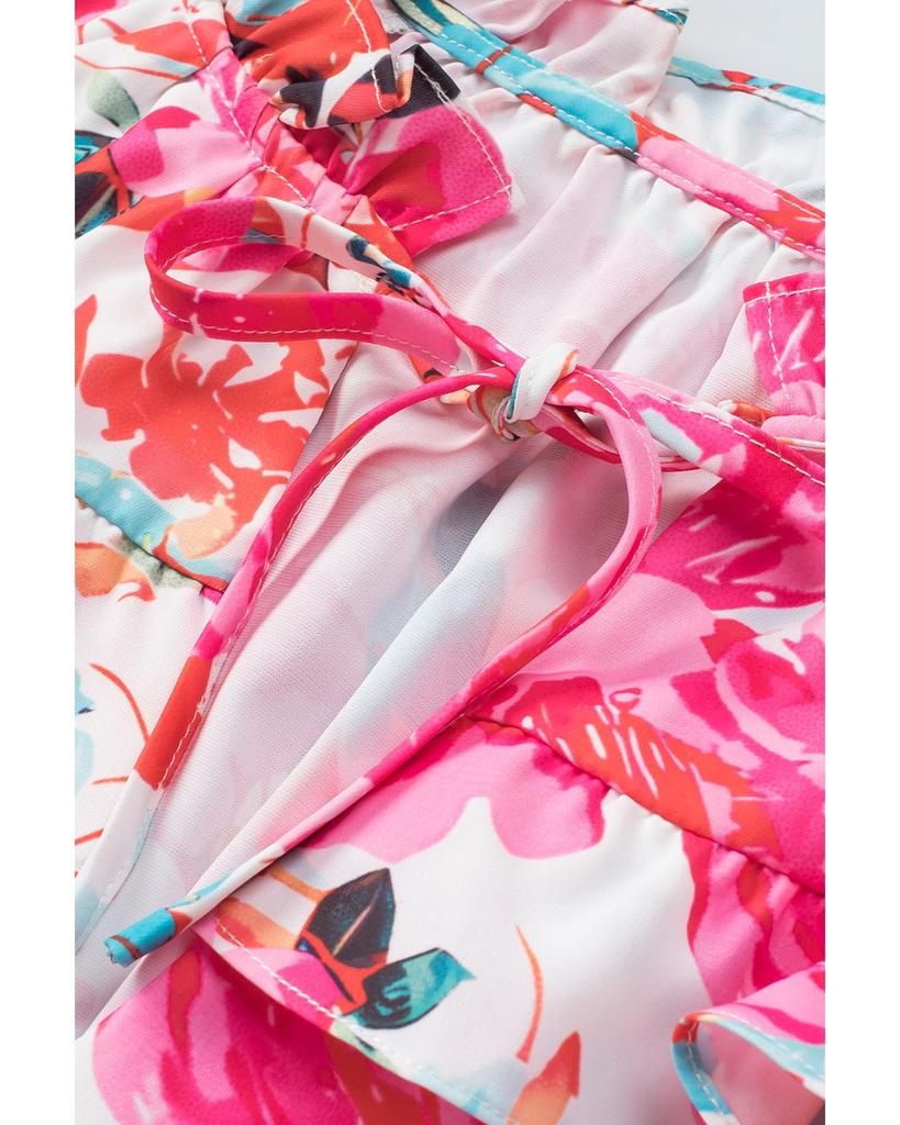 Azura Exchange Ruffle Flutter Sleeve Floral Print Blouse