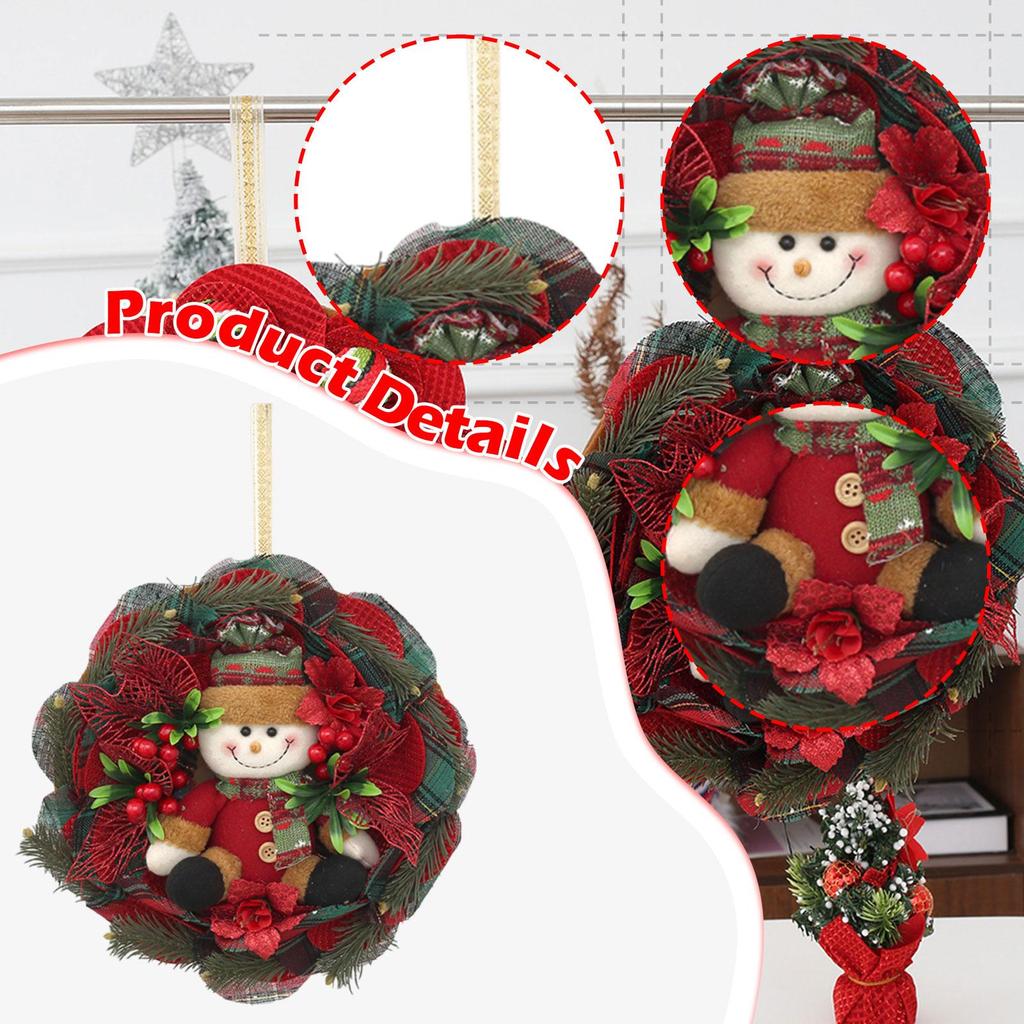 35cm Christmas Doll Wreath Garland for Entrance or Interior Decor Cute