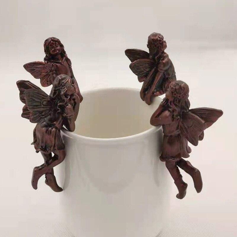 Girl Hanging Cup Resin Home Decoration Fairy Combination Flower Basket Border Garden Design Fairy Pot Hug