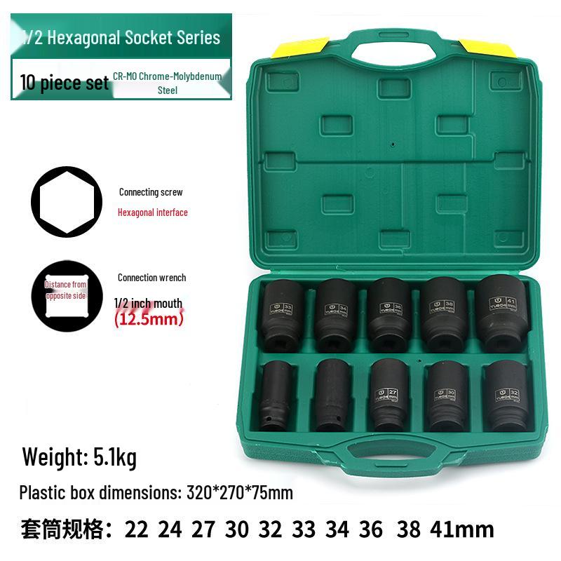 Heavy Duty 1/2" Electric & Pneumatic Hex/Torx Socket Set for Extended Wind Gun & Wrench