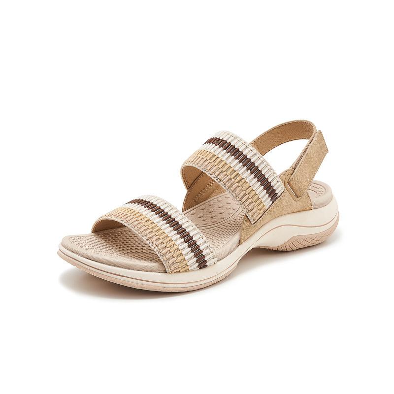 L New Flying Weaving Noodles Velcro Breathable Comfortable Versatile Women's Sandals Shoes