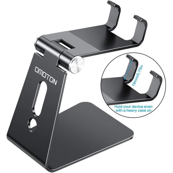 Support Téléphone , Support Téléphone Bureau Multi-Angles Réglable, Support Téléphone Portable en Aluminium Compatible avec iP[9]