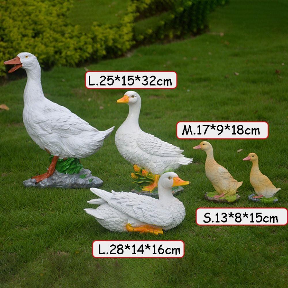 Statue Simulation Duck For Outdoor LIfelike Duck Model Resin Crafts Garden Decor Park Landscape