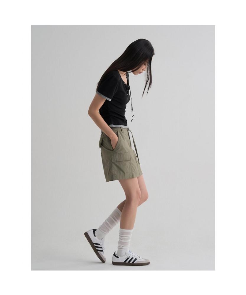 8SECONDS Cargo Mini Skirt Khaki