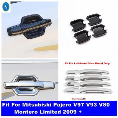 Car Door Pull Doorknob Handle Bowl Decor Cover Trim Accessories For Mitsubishi Pajero V97 V93 V80 Montero Limited 2009 -