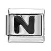 Fashion Black 26 English Letters Italian Charm Links Fit 9mm Stainless Steel Bracelet Making Women Men Jewelry Accessories