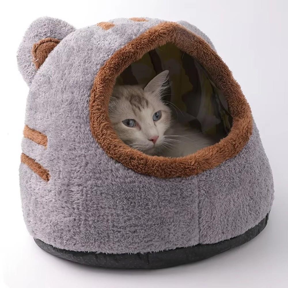 Detachable Winter Cat Bed Cute Cat Ears Tent Cozy Cave New Puppy House  Pet Supplies
