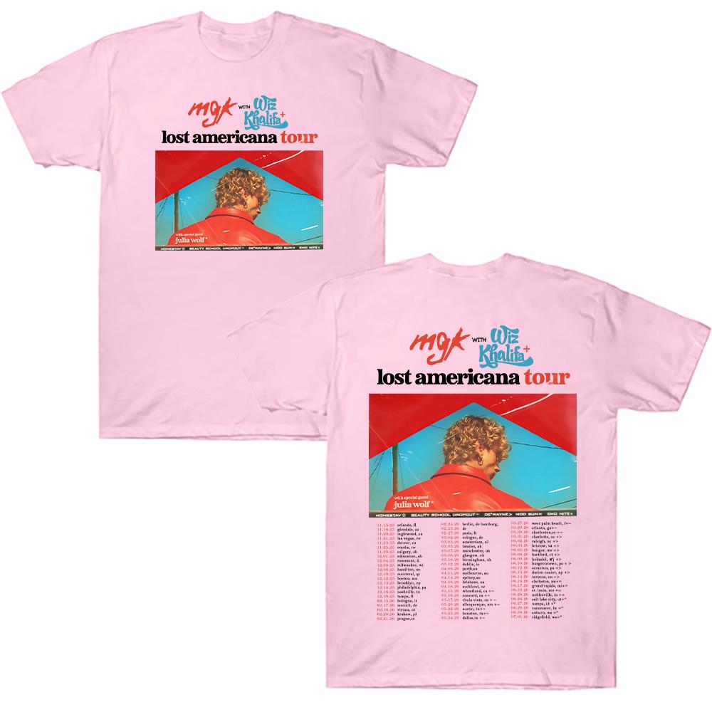 Rapper MGK Lost Tour 2025 2026 Ανδρικά T-Shirts Στρογγυλή Λαιμόκοψη Βαμβακερά Ρούχα Unisex Καινούργια Μπλουζάκια Κοντομάνικα Καλοκαιρινά Αναπνέοντα Streetwear