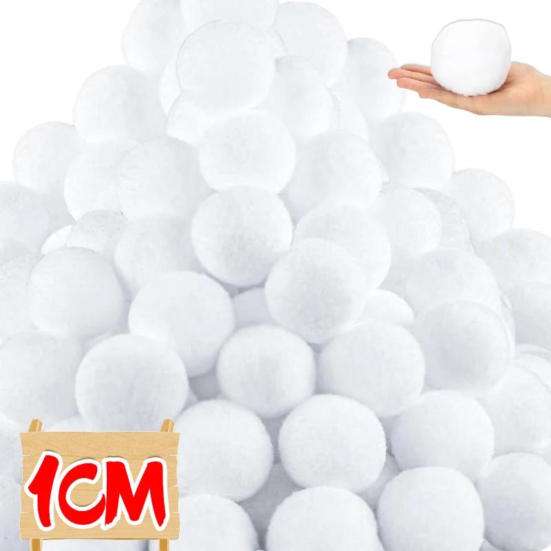 Snow Ball White Fur Pompom Toy Balls Children Kids Play Toys Indoor Outdoor Winter Christmas Xmas Treen DIY Decoration Snowballs