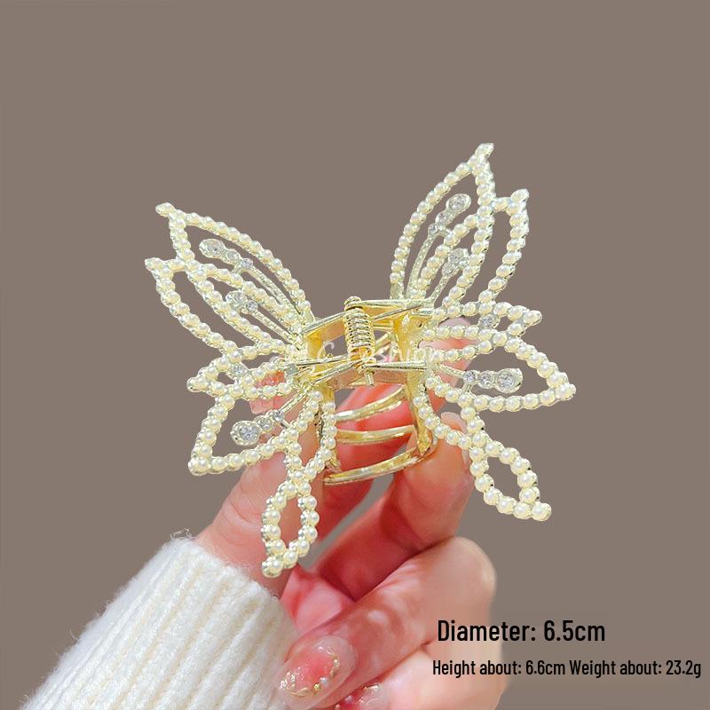 Elegante Schmetterlingsquaste Haarspange – Chinesischer Stil Halb-Pferdeschwanz Klauenclip für Damen