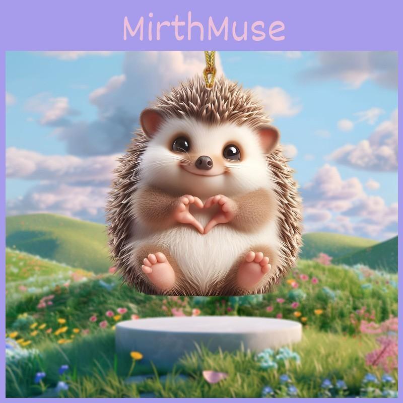 Acrylic Flat Surface Pendant Cute Hedgehog Finger To Love Heart Design For Decor