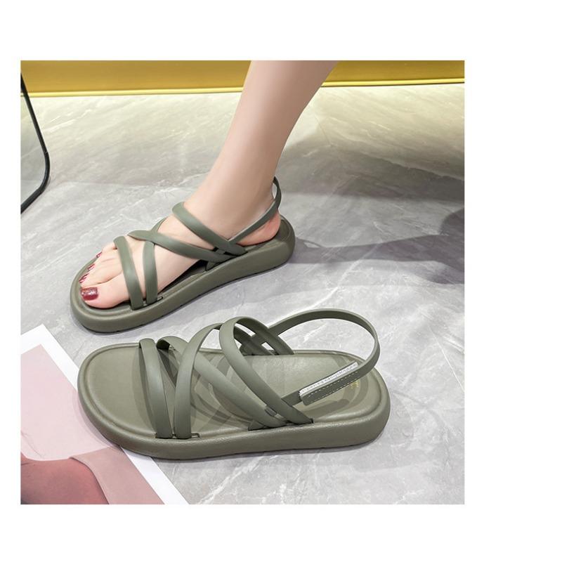Sandals Women's Summer Flat Heel Soft Bottom Temperament Roman Shoes Beach Shoes