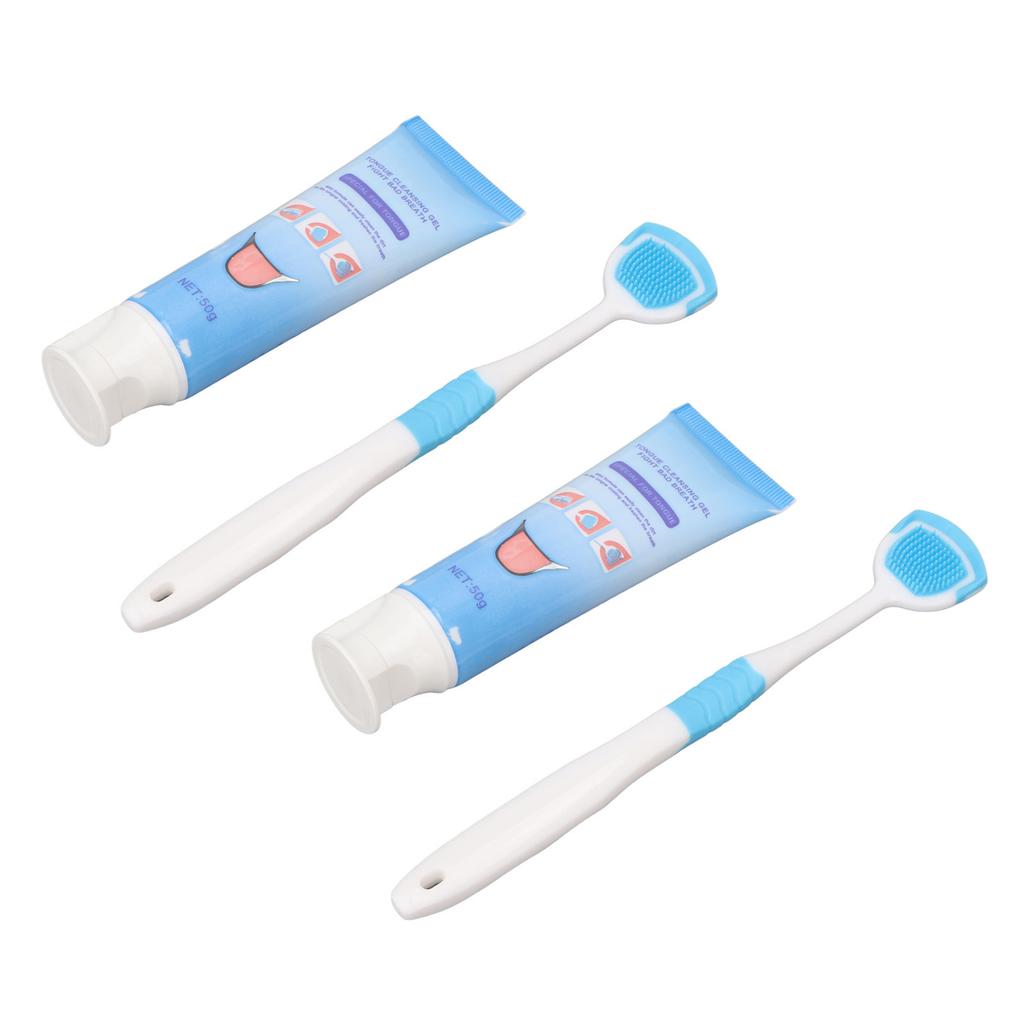 Ensemble de 2 brosses à langue propres pour éliminer la mauvaise haleine et nettoyer en profondeur la langue avec gel