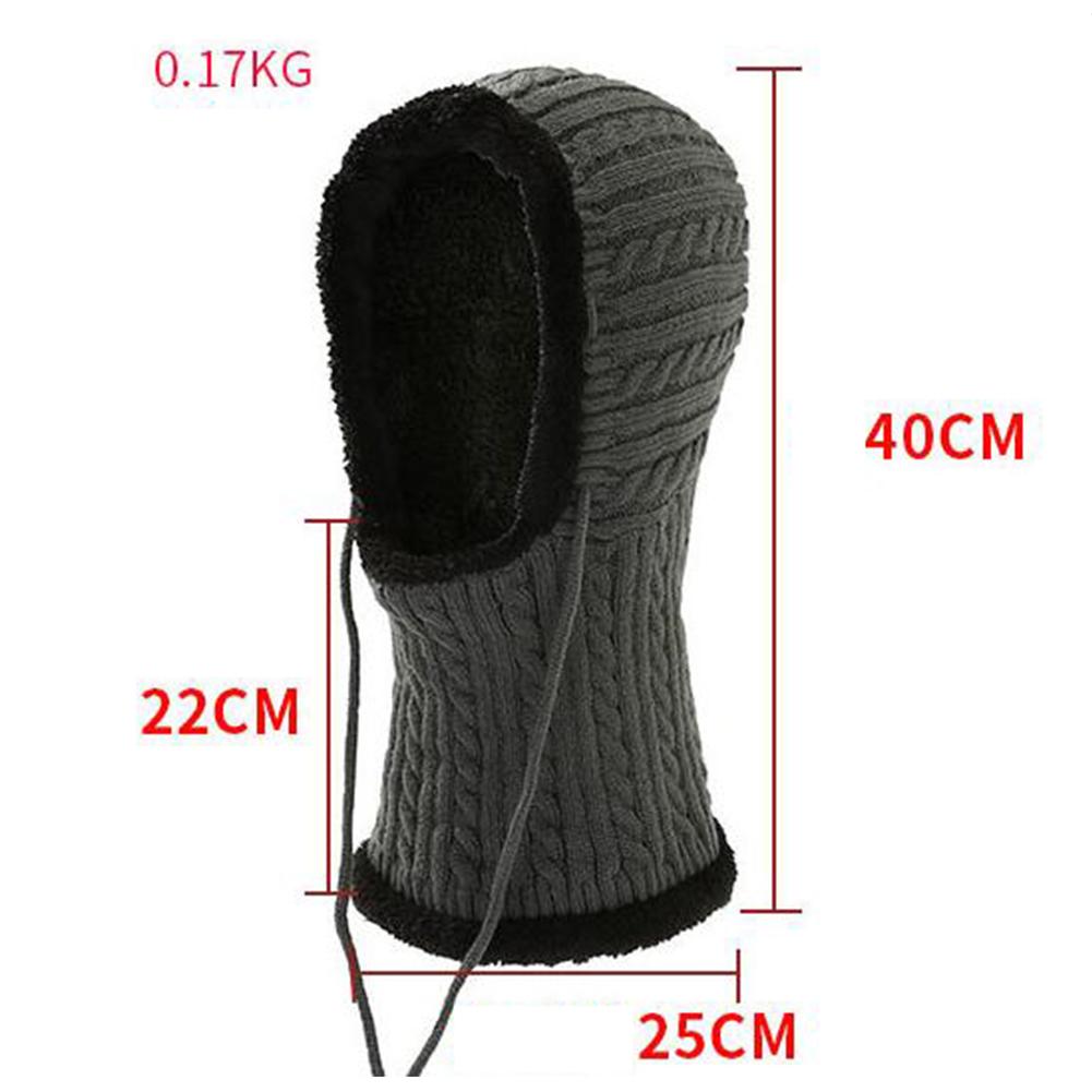 Women Men Thickening Knitted Warm Fleece Lining Scarf Conjoined Cap for Autumn Winter