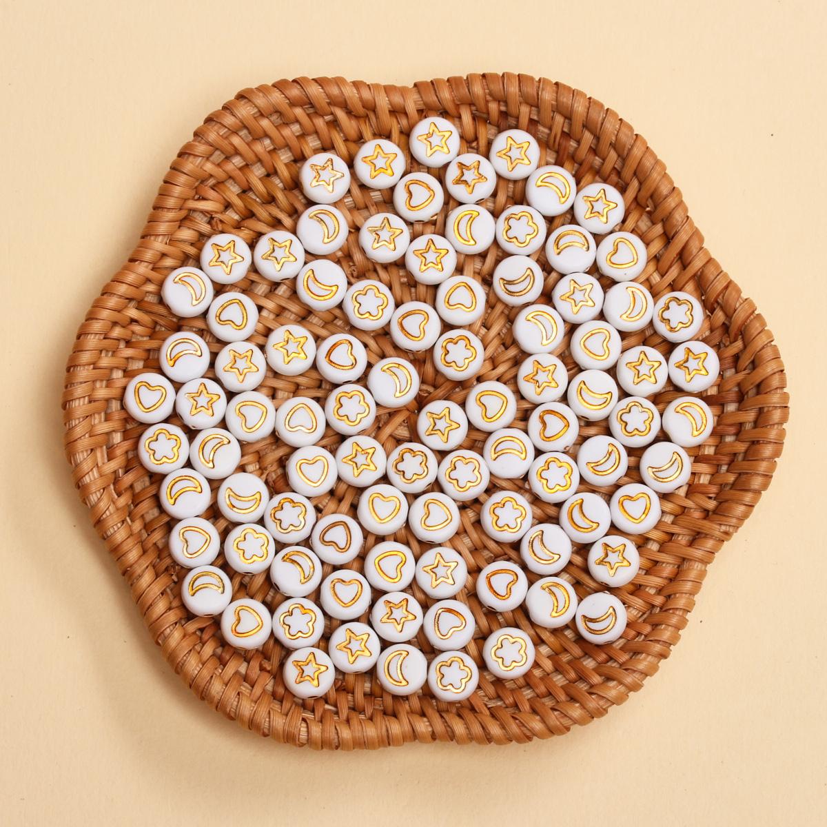 

100 шт 7 мм плоские круглые бусины ручной работы украшения в виде звезд и луны ожерелье серьги браслет своими руками изысканные украшения