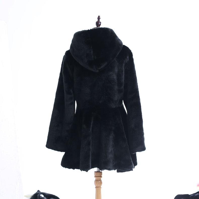 Women's Faux Mink Fur and Leather Long Coat (2021)