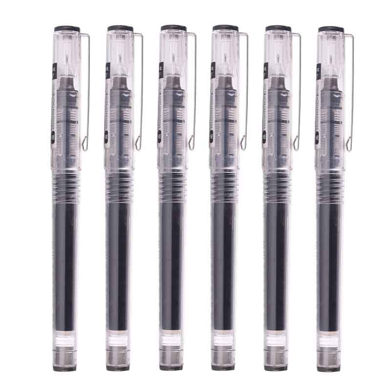 6/7pcs/set 0.5mm Roller Pen Black/Red/blue Color ink Straight Liquid Rollerball Gel Pen for School Office Stationery Kawaii