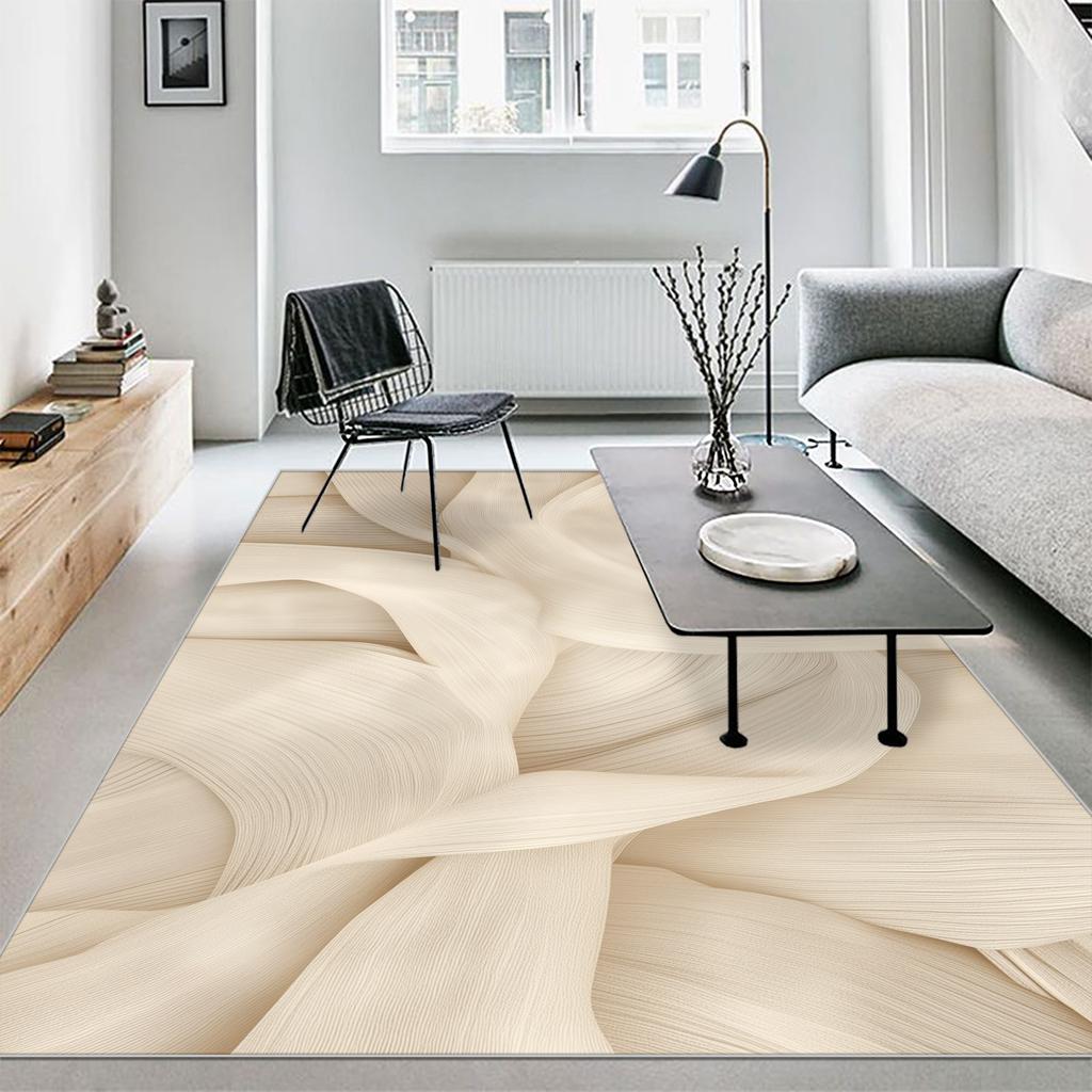 Modern Abstract Carpet Yellow Green Swirl Large Washable Rug for Living Room Bedroom Lounge Coffee Table Mat