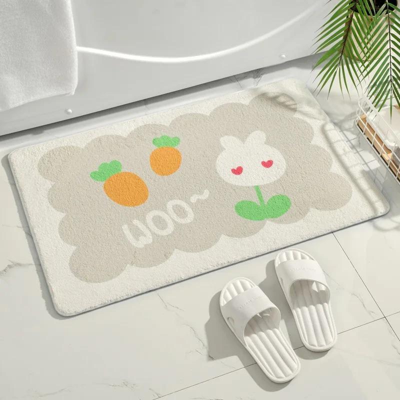 Soft Bath Mat Small Fresh Strawberry Floor Carpet Home Rug Entrance Carpet Bedroom  Toilet Bathroom Door Absorbent Foot Pad