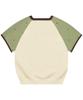 RuNaKi'Hu' Wxk019 Dot Raglan Color Block Short Sleeve Knit (Ivory)