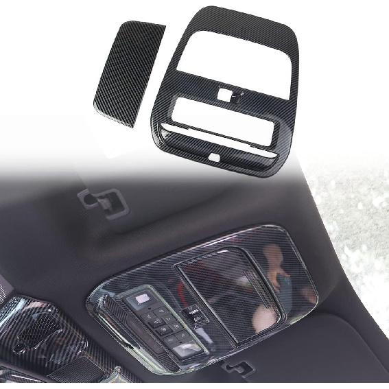 Carbon Fiber Roof Reading Light Lamp Cover Trim Kit Interior Accessories for Ford F150 2021+