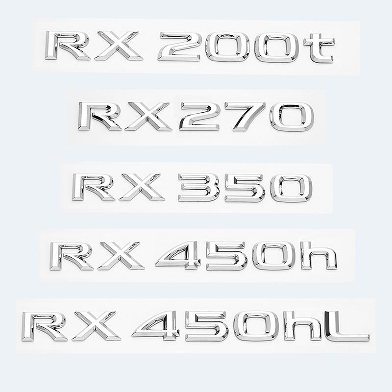 3D Chrome Glossy Black ABS RX200t RX270 RX300 RX350 RX450h RX450hL HYBRID Emblem for LEXUS Car Trunk Trunk Rear Logo Sticker