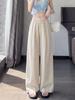 2026 Women's High-Waisted Tencel Linen Wide-Leg Pants - Loose, Floor-Length, Casual Ice Silk Design
