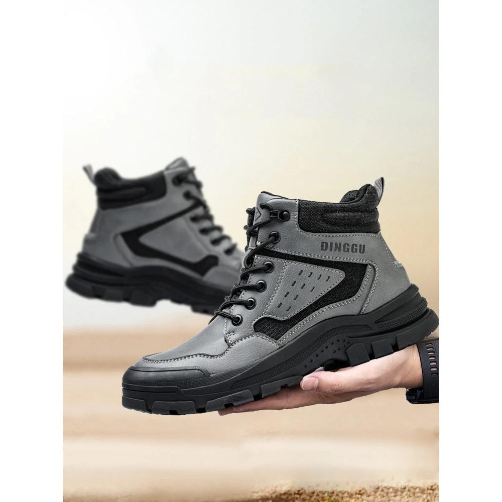 Safety Boots Men Electric Welder Indestructible Steel Toe Shoes Protective Work Boots Anti-smash Anti-puncture Work Safety Shoes