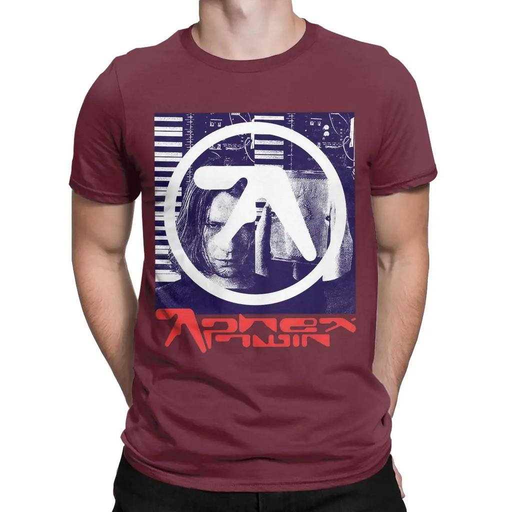 This Is Aphex Twin Vintage Men's T Shirt Novelty Tee Shirt Short Sleeve Round Neck T-Shirts Cotton Plus Size Tops
