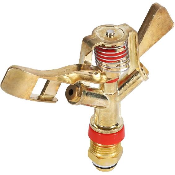 1/2 Inch Water Sprinkler, Brass Impact Sprinkler 360 Degree Automatic Rotation, Heavy Duty Water Sprinkler Head for Lawn Irrigation, Garden Watering
