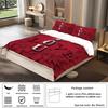 Three-piece Set (1 Quilt Cover + 2 Pillowcases, Coreless) Red Couple Romantic Love Element Printed Bedding Set