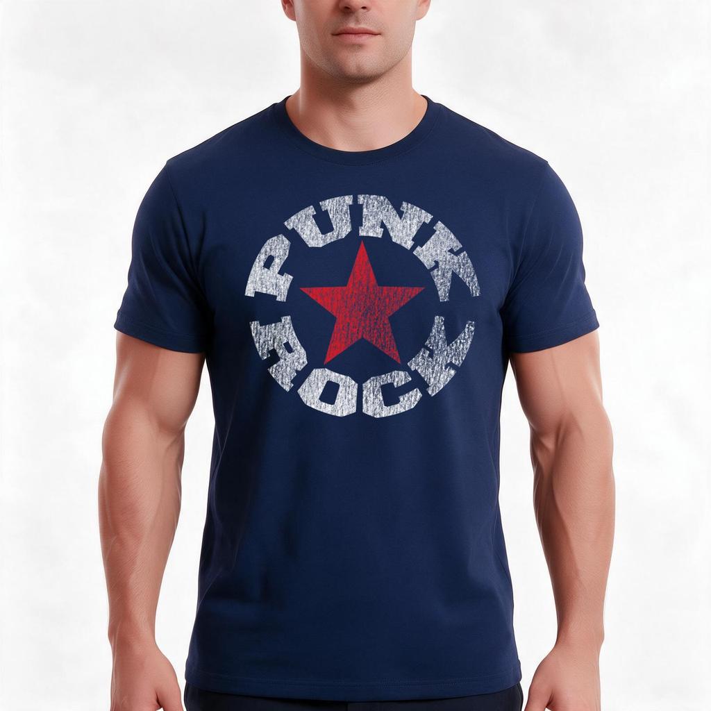 Punk TShirt Summer Casual Cotton Tee Oversized Streetwear Tops Vintage Graphic Print Loose Fit Short Sleeve  Cotton
