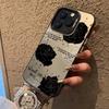 Black Rose Suitable for Apple 15 Color Silver iPhone14Pro Creative 13/11promax Color Silver 16 Protective Case