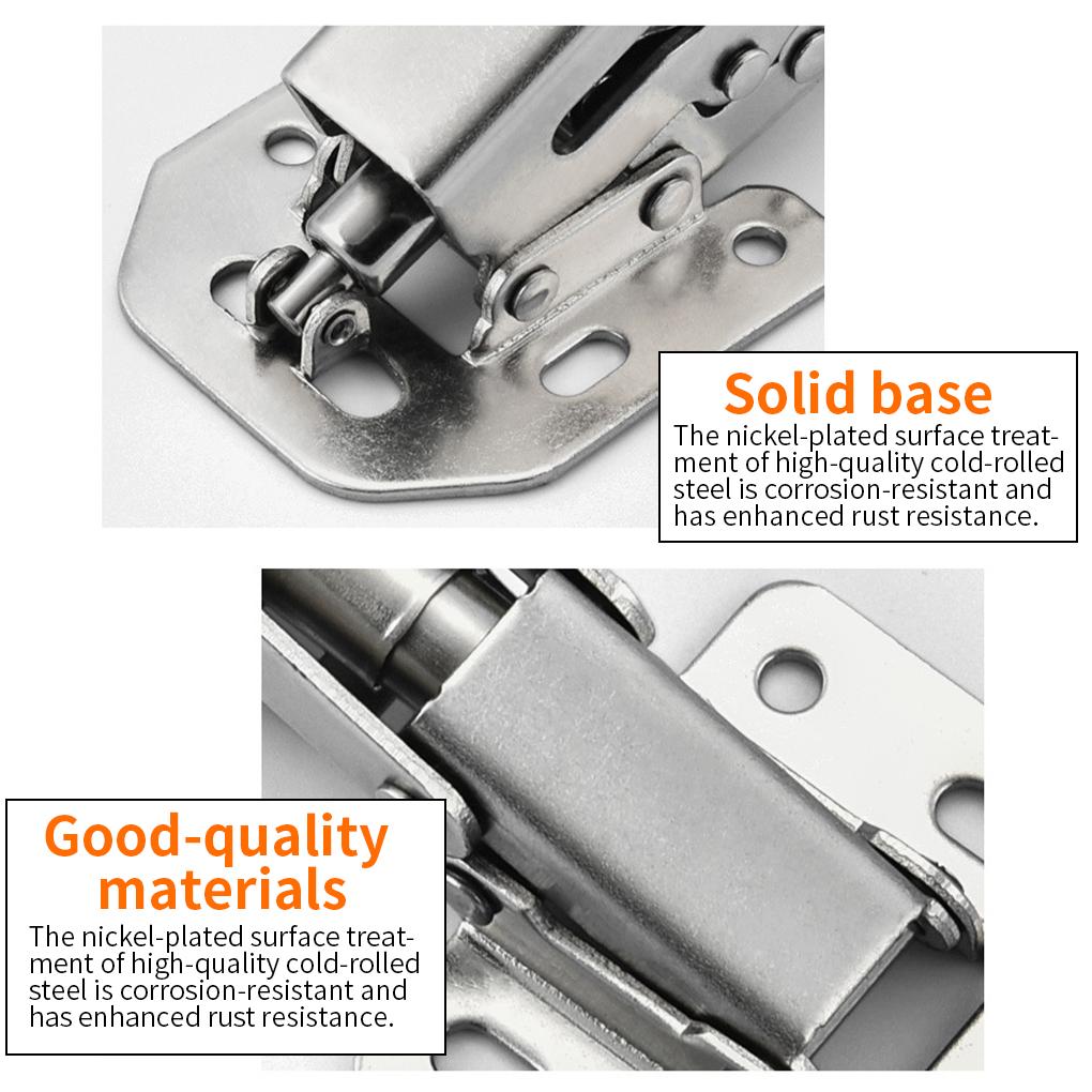Cabinet Hinge Door Hinge Plated Free-Punching Soft Closing Kitchen Cupboard Damper Buffer Furniture Hardware