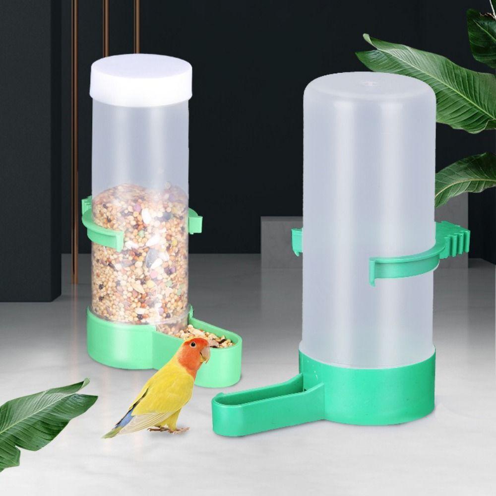 Plastic Bird Water Dispenser Anti-Spill Parrots Feeder Waterer Sturdy Bird Cups Bottle Lovebirds